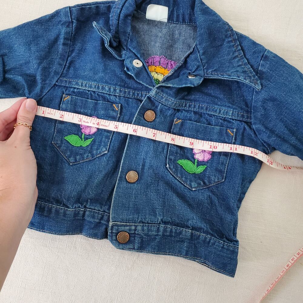 Vintage Turkey Floral Jean Jacket 3t - Picture 7 of 7